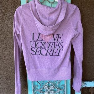 2 for $15 I love Victoria’s secret bling hoodie zip up